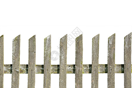 白色背景的旧木栅栏图片