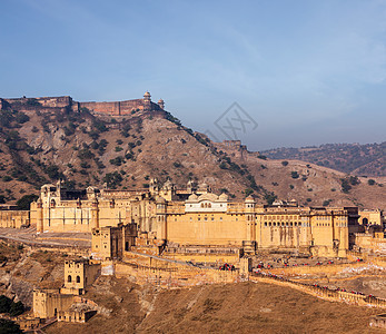 阿米尔安伯堡 印度拉贾斯坦邦吸引力防御地标景点历史性全景工事旅行风景建筑学图片