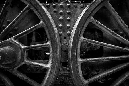 旧工业列车的一部分车辆力量机车机器车轮黑色运输历史轮子铁路图片
