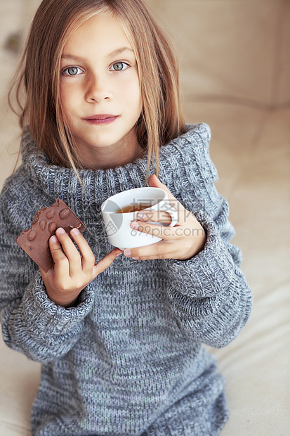 儿童喝茶茶孩子甜点女孩食物羊毛咖啡青春期毛衣衣服巧克力图片