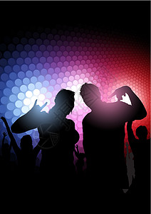 彩虹党舞台光线灯展插图俱乐部舞池青少年音乐男人夫妻图片