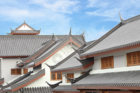 中华传统天屋顶城市木头崇拜角落蓝色历史天空旅行寺庙历史性图片