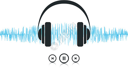音乐声波玩家网络音乐播放器触摸屏白色海浪工具耳机播放器按钮背景图片