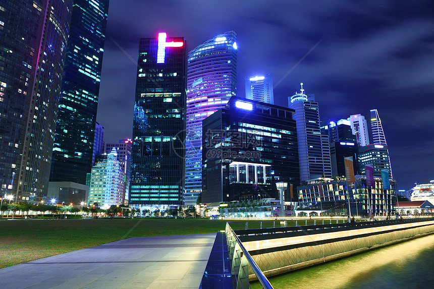 新加坡城市风景传单企业办公楼天际地标人行道海岸线码头金融城市图片