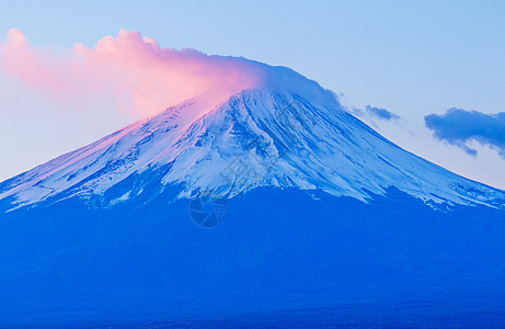 富士山公吨积雪日落日出火山植物顶峰冰镇图片