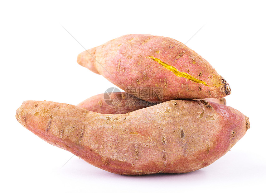 有机甜土豆蔬菜紫色白色特写图片