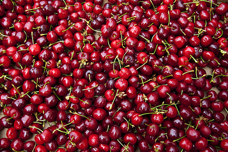 红樱桃食物红色水果市场果味背景图片