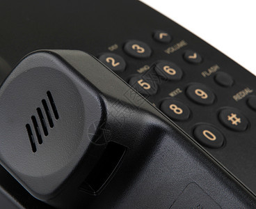 电话办公室塑料说话听筒讲话展示拨号电讯黑色电缆图片