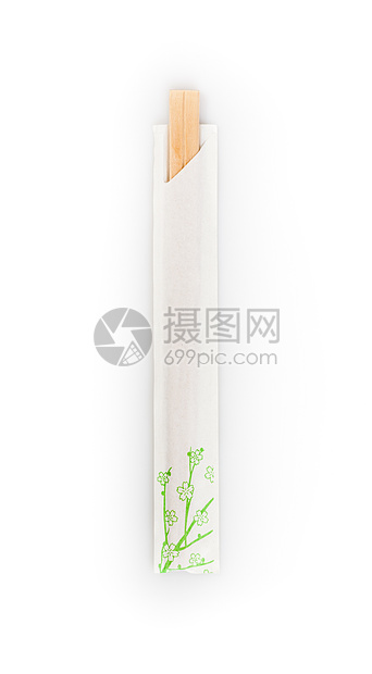 白色背景上孤立的一次性筷子顶部视图Name图片