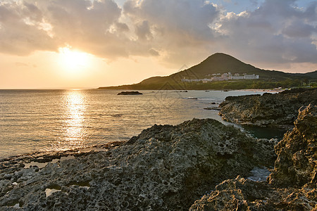 珊瑚海岸线日落公园地标环境国家海浪风景地平线船帆海滩荒野图片