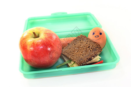 食间面包面包蔬菜水果苗圃饭盒小吃学校营养背景图片