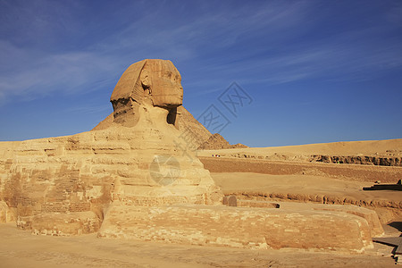 斯芬克斯 开罗人面蓝色骆驼金字塔异位素石头风景风暴考古学狮身图片