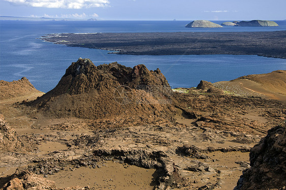 火山景观  巴托洛梅  加拉帕戈斯群岛干旱锥体远景陨石荒野旅行煤渣旅游图片