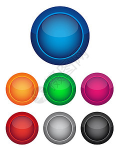 色彩多彩的按钮红色纽扣阴影紫色圆形收藏灰色蓝色橙子网络背景图片