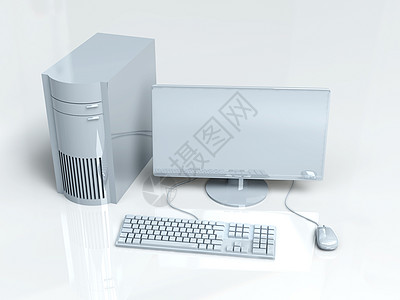 桌面PC 设置光盘电缆数据硬件电脑老鼠白色按钮监视器薄膜图片