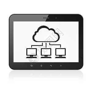 计算概念 平板电脑上的网局域网监视器数据服务器白色黑色桌面药片屏幕高科技图片