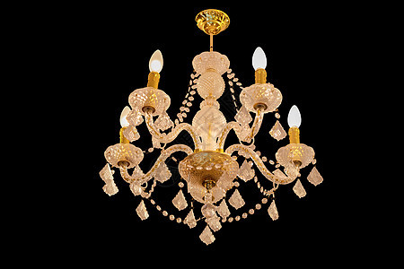 天花板上的水晶吊灯酒店灯泡古董艺术奢华火花装饰枝形玻璃辉光图片