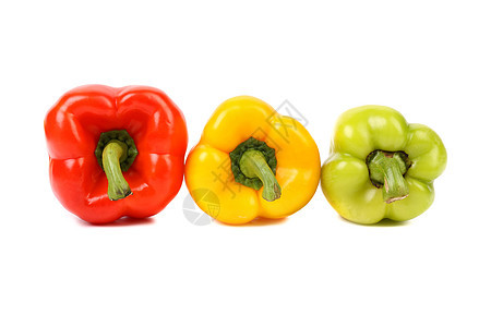 三色胡椒蔬菜彩纸绿色彩椒背景胡椒白色红色美食橙子红辣椒图片