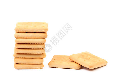 盐碱苏打饼干堆宏观长方形小麦饼干白色赌注正方形饮食小吃早餐图片