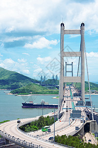 香港清马桥汽车车辆曲线旅行建筑景观辉光运输海洋地标图片