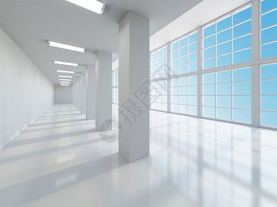 空的长走廊办公室大堂房间飞机场医院场景阴影工作商业建筑学图片