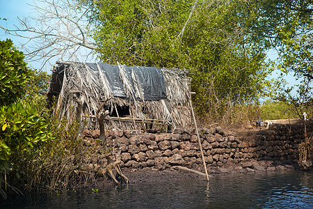 旧渔场文化建筑庇护所丛林窝棚热带村庄气候旅行小屋图片