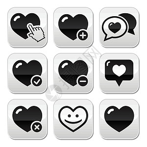 心 爱的矢量按钮话框讲话正方形卡通片表情互联网笑脸技术网站标签图片