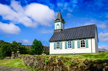 冰岛廷韦利尔的小老教堂图片