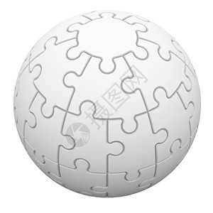 由谜题组成的球体计算机团体难题命令灰色圆圈马赛克闲暇拼图解决方案图片