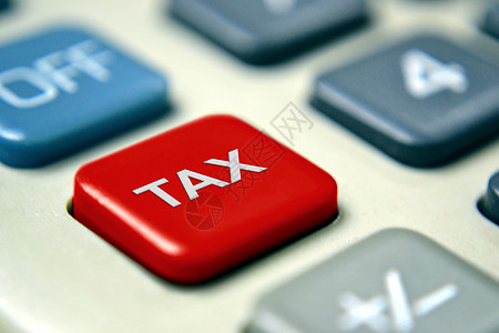 税收服务使用红按钮的税务计算器背景