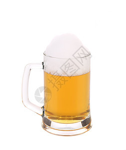 一大杯金啤酒流动文化琥珀色白色泡沫液体酒吧酒精金子派对图片