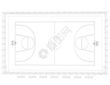 篮球场 电线框架建筑健身房比赛运动插图法庭木板学校体育场操场图片