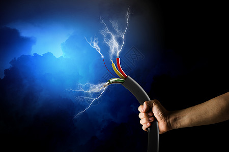 电力和能源电工金属活力电气黑色力量震惊连接器技术男人图片