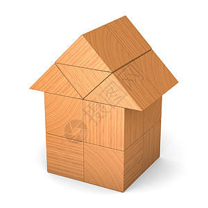由立方体制成的玩具房屋教育童年木头幼儿园建筑积木房子图片