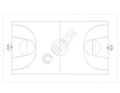 篮球场 电线框架学校团队操场比赛插图木板游戏地面竞技场体育场图片