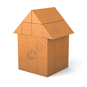 由立方体制成的玩具房屋建筑积木房子童年木头教育幼儿园图片