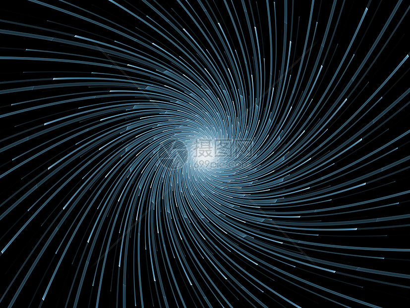 分形沉积概念螺旋涡流蓝色旋转射线几何学装饰品黑色辐射设计图片