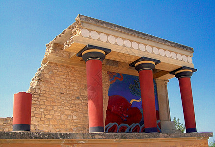 希腊克里特克雷特克诺索斯宫宫文化历史性纪念碑天空旅行文明建筑学历史废墟地标背景
