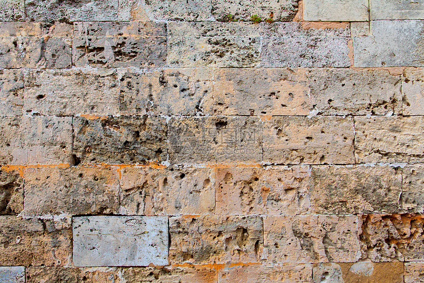 穆诺卡城堡石墙灰实岩浆壁纹理石工大理石岛屿古董瓦砾石头栅栏水泥雕刻岩石图片