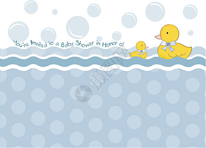 带有鸭玩具的婴儿淋浴卡生日框架公告派对纪念日淋浴乐趣广告横幅家庭图片