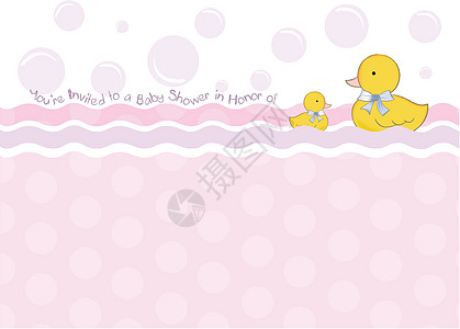 带有鸭玩具的婴儿淋浴卡乐趣童年鸭子欢迎生活洗礼纪念日涂鸦派对淋浴图片