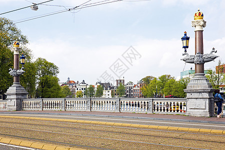 荷兰阿姆斯特丹蓝桥城市风景 荷兰阿姆斯特丹历史景观风光街道首都城市图片