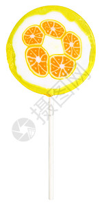 棒棒糖黄色圆圈橙子水果笨蛋甜头糖果食物图片