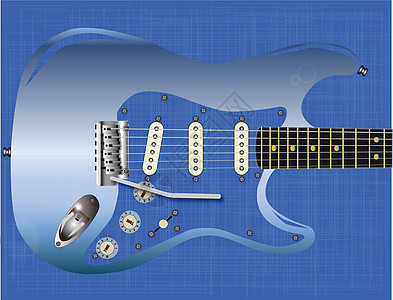 蓝色Grunge 吉他音乐蓝调插图流行音乐乐器金属岩石蓝光背景图片