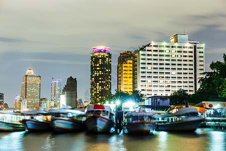 夜间曼谷天线市容摩天大楼办公室天际商业地标天空海岸线海岸建筑图片