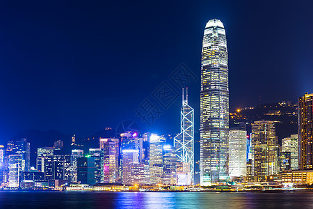 香港晚上的天线建筑商业区大楼天空地标天际金融景观港口城市图片