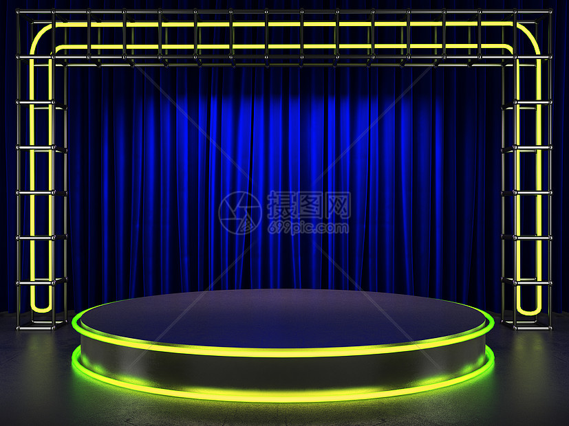 台上有亮光的木布幕奖项马戏团宣传天鹅绒出版物奢华展示装潢娱乐歌剧图片