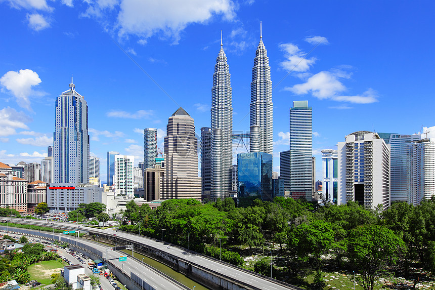 吉隆坡天线城市摩天大楼双胞胎地标景观公司商业市容办公楼金融图片