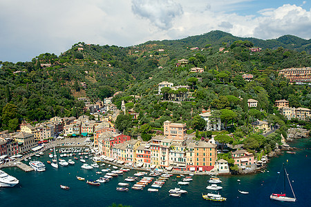 意大利利古里亚的波托福蒂诺全景图片