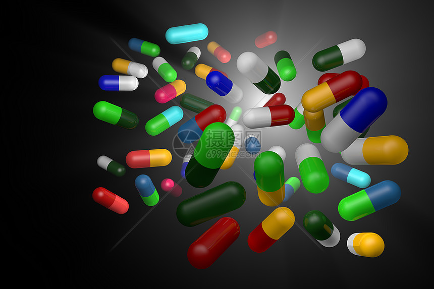 药片健康水平药物保健医学想法蓝色化学处方药抗生素图片